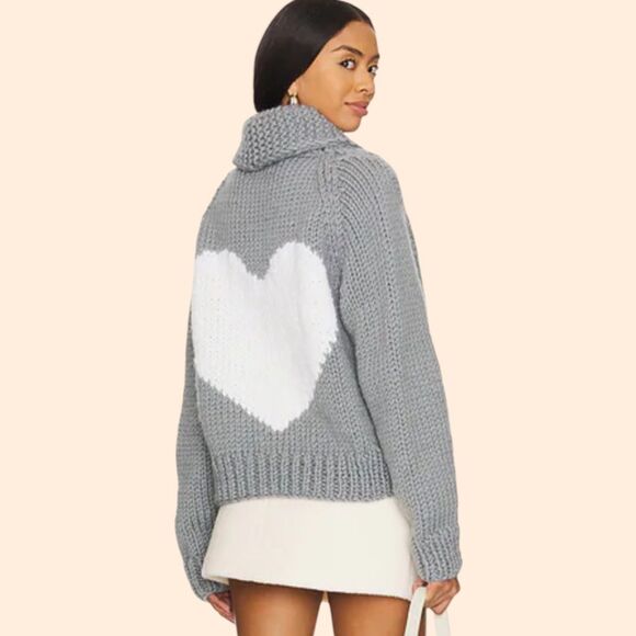 GOGO Sweater Short Heart Cardi Stone